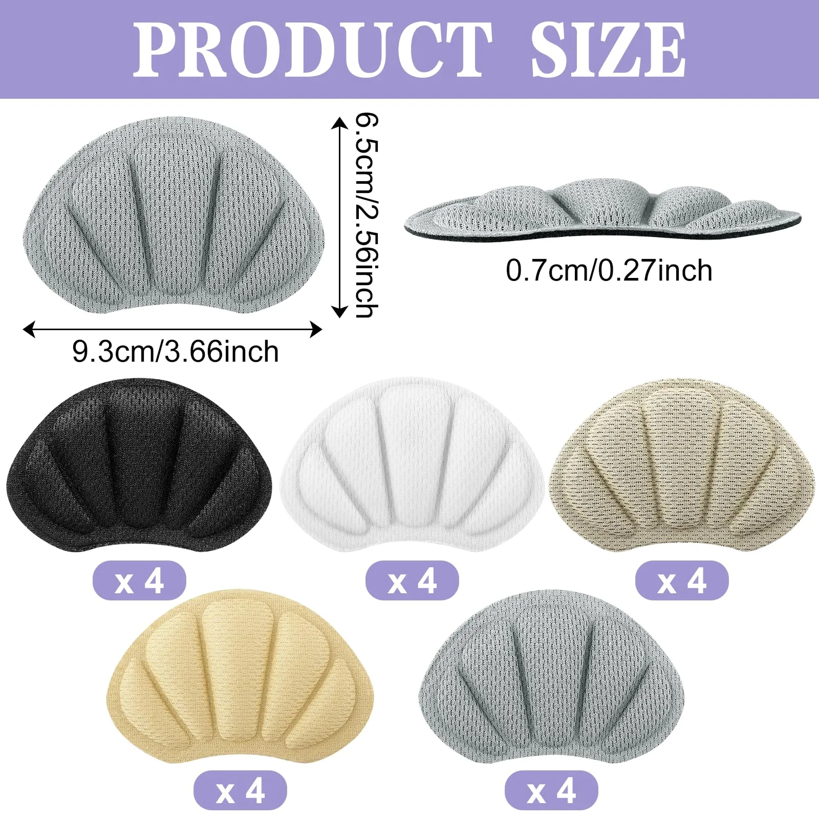 10 pairs of heel pads, premium heel pads shoes, self-adhesive heel protection for shoes, anti-friction anti-blister thick shoe insoles, heel pads for men women, 5 colors