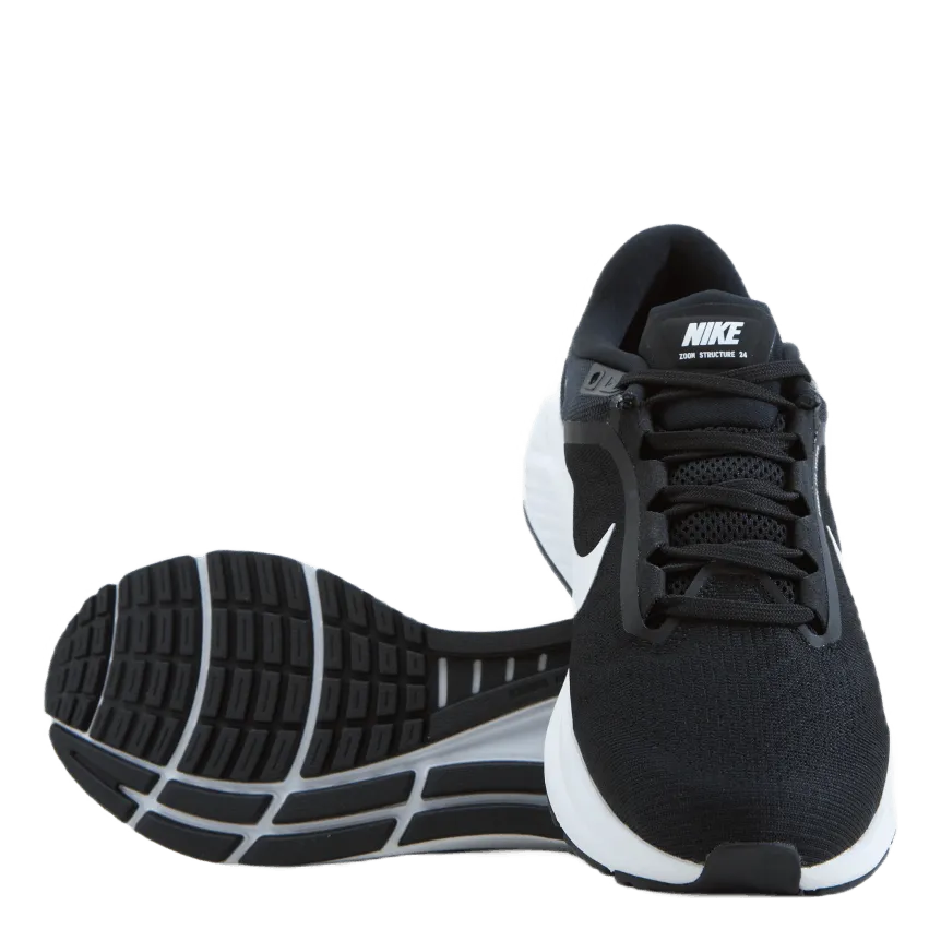 Air Zoom Structure 24 Men's Road Running Shoes BLACK/WHITE