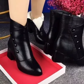 Cozy Velvet Winter Leather Boots
