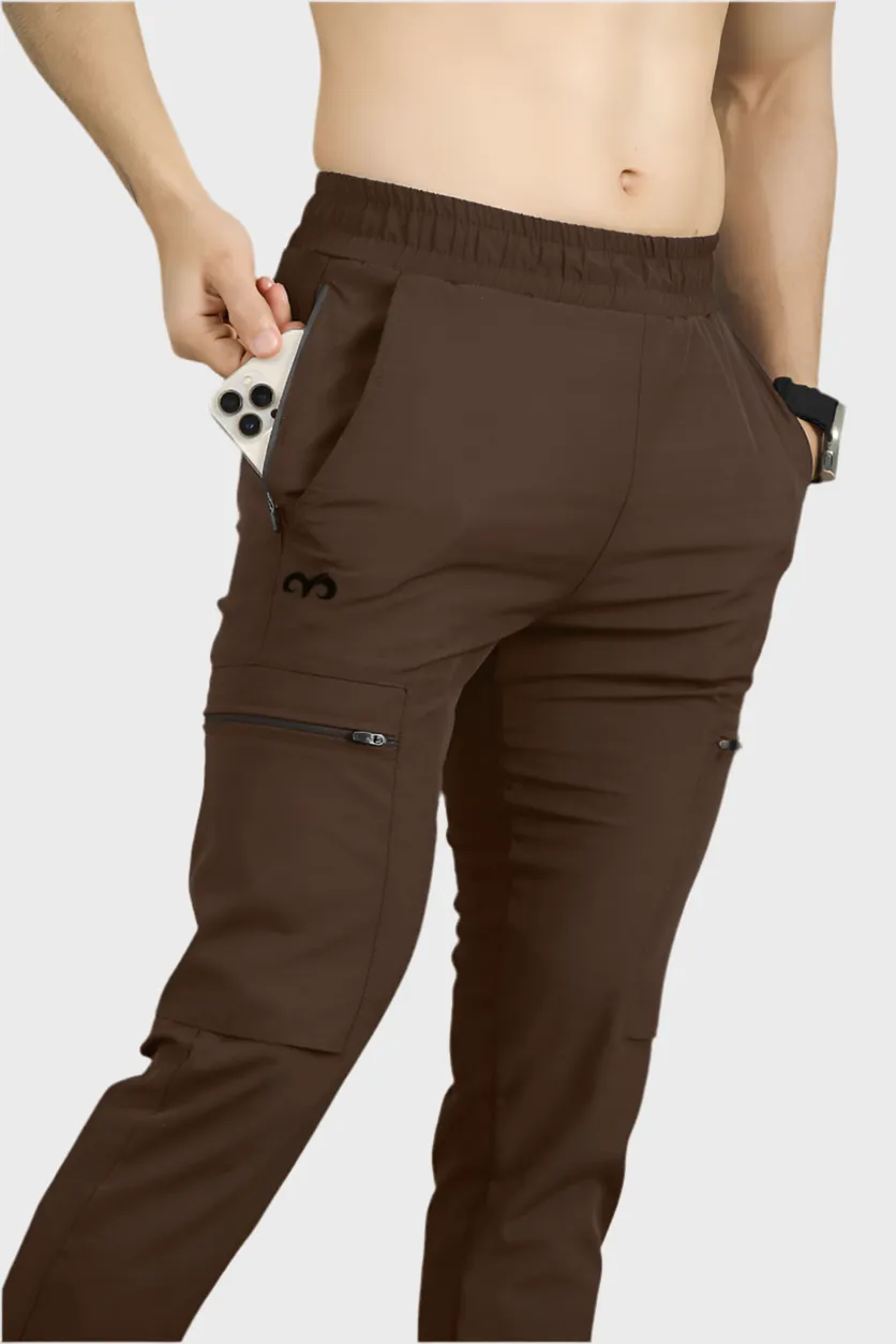 EGNAR STANDARD ZIP JOGGER - BROWN