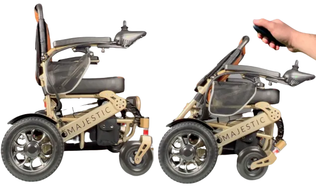 Electric Wheelchair  Automatic Folding Power Portable Lightweigh Wheelchair for Adults (Silver Frame)
