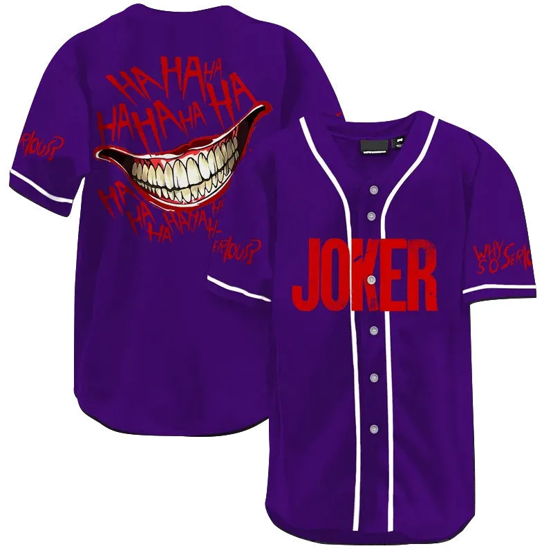 Joker HaHaHa Why So Serious Baseball Jersey