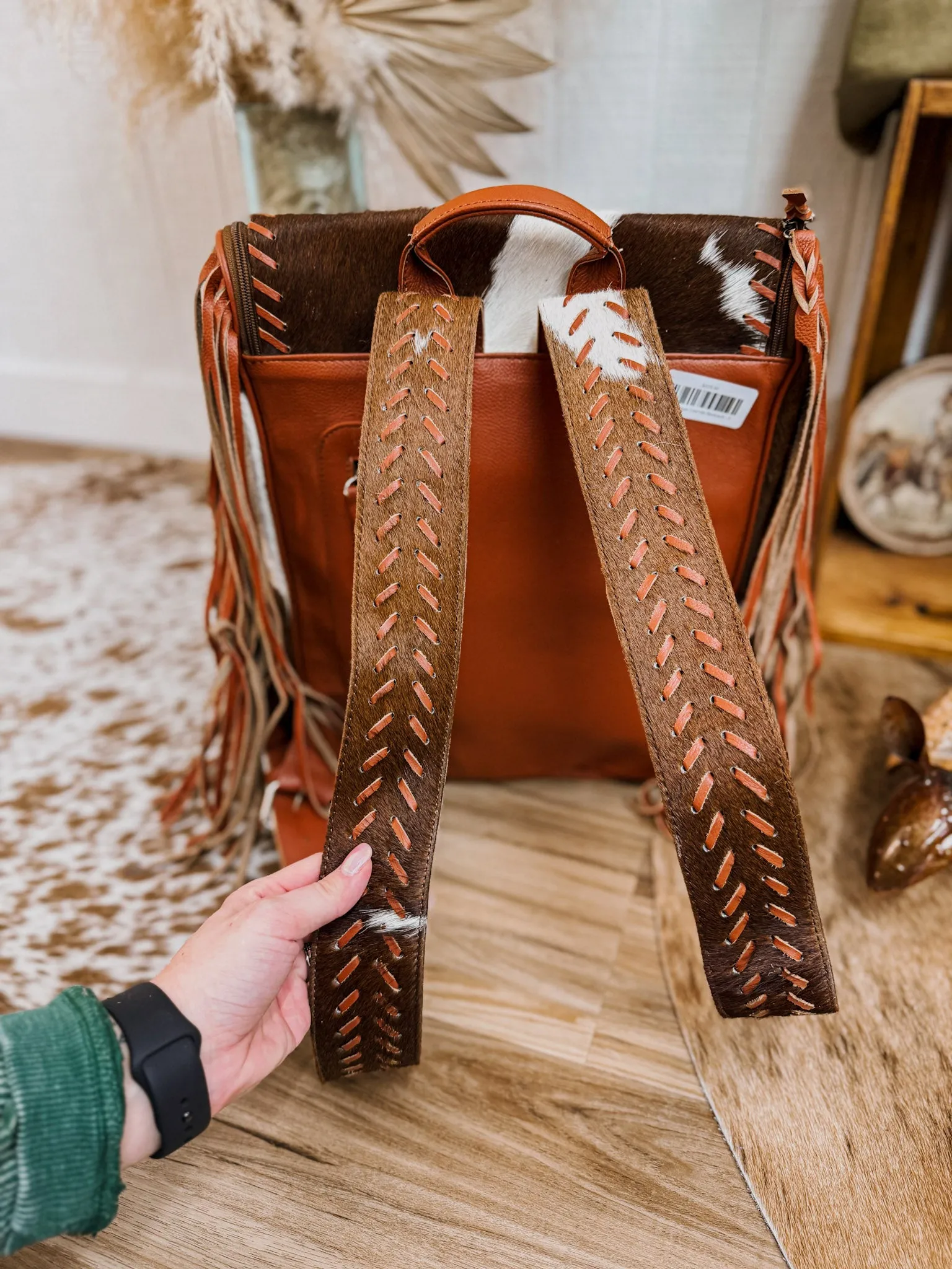 LuLu Fringe Cowhide Backpack #2
