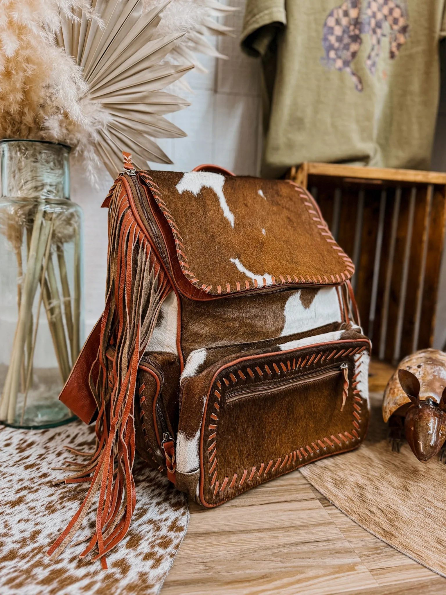 LuLu Fringe Cowhide Backpack #2