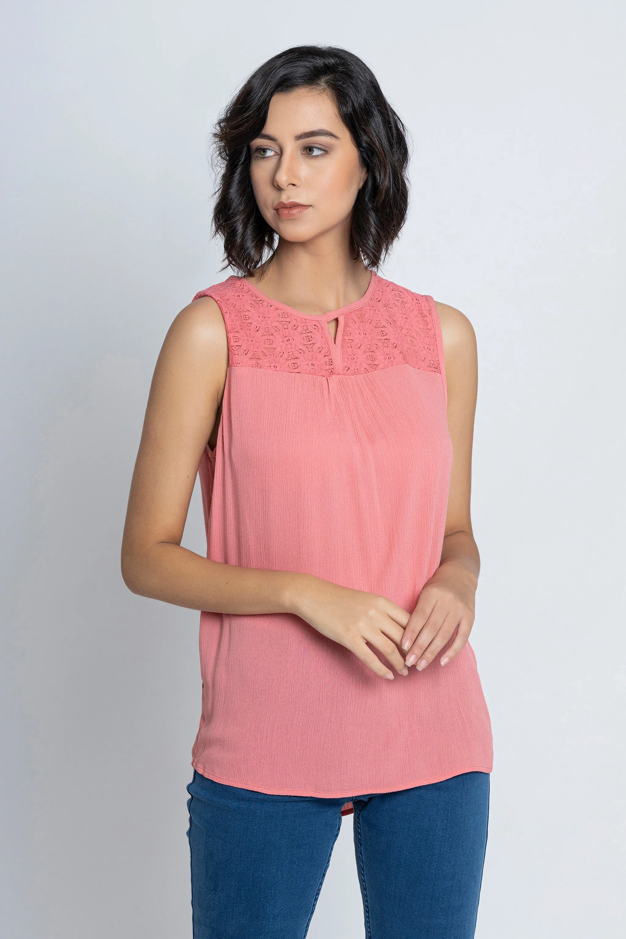 Pink Sleeveless Top