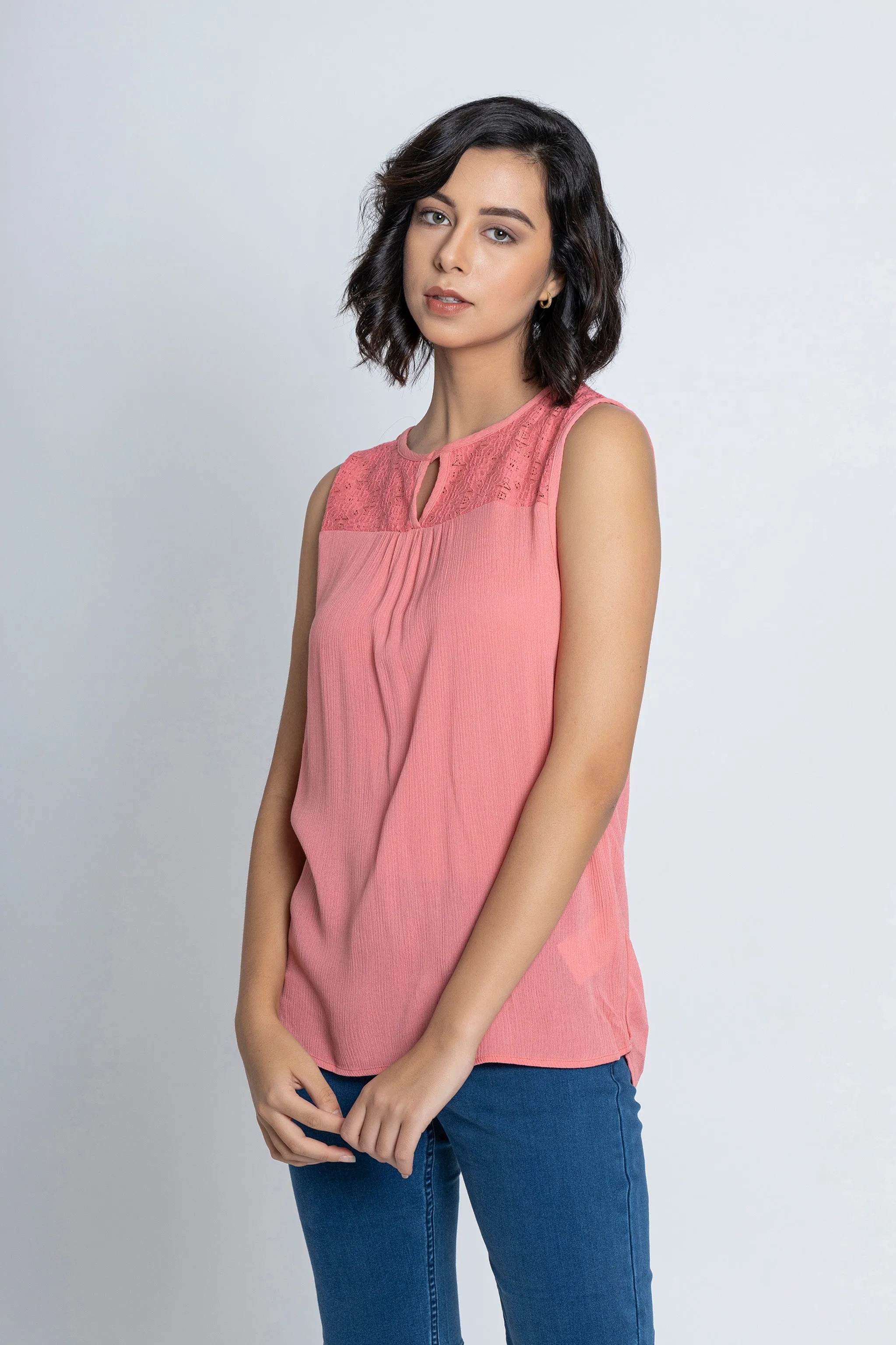 Pink Sleeveless Top