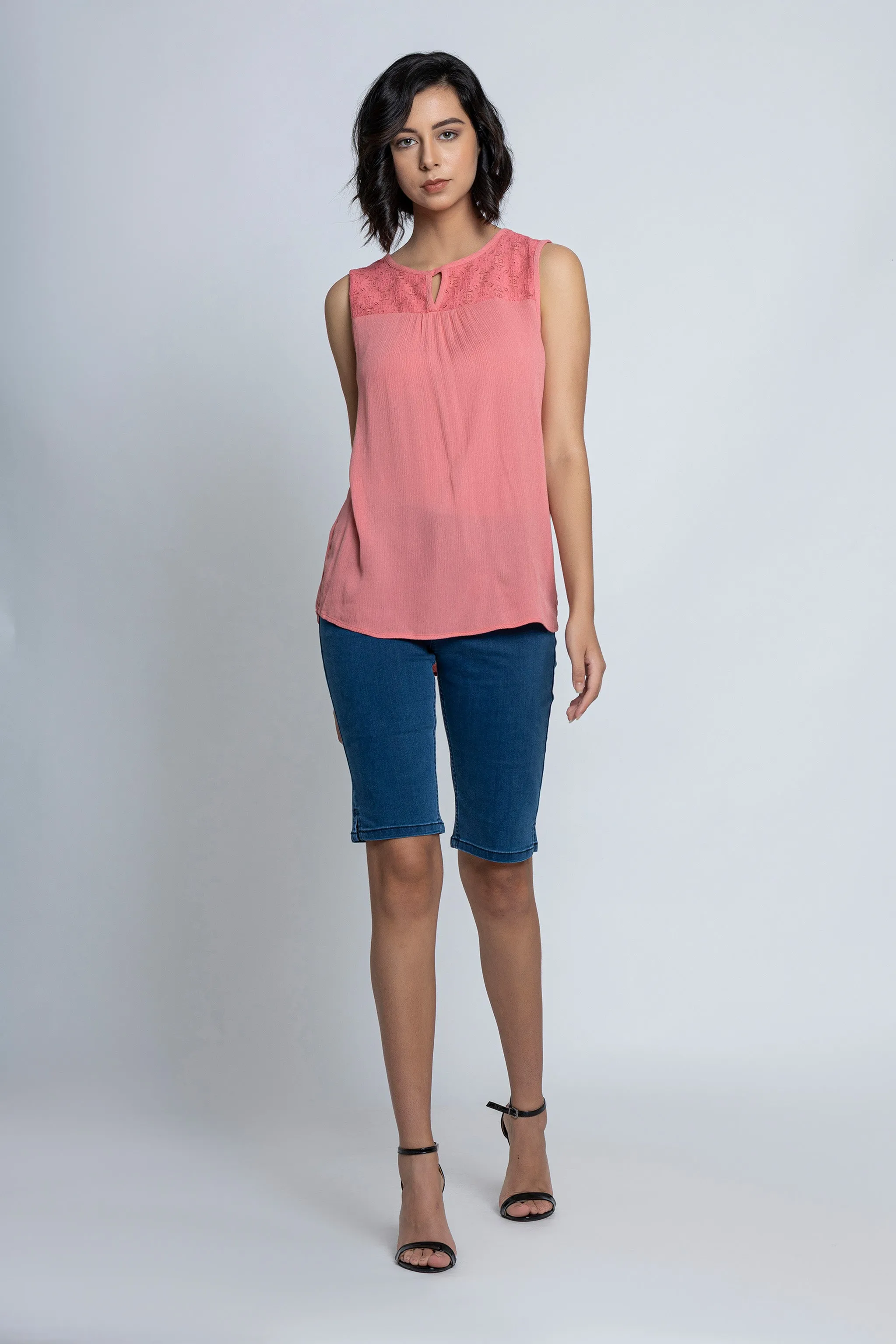 Pink Sleeveless Top